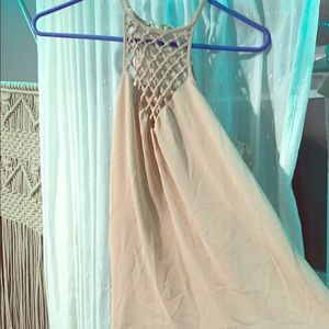 Peach crisscross front blouse